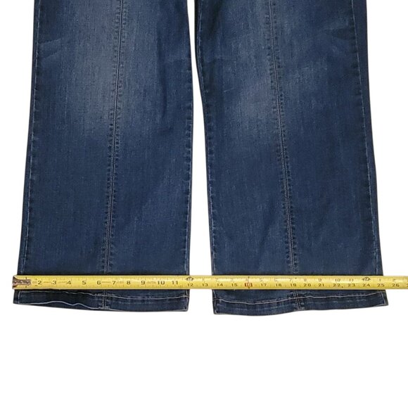 Democracy Skyrise Ab Solution Wide Leg High Rise Jeans Center Front Seam Sz 14 - Picture 7 of 10
